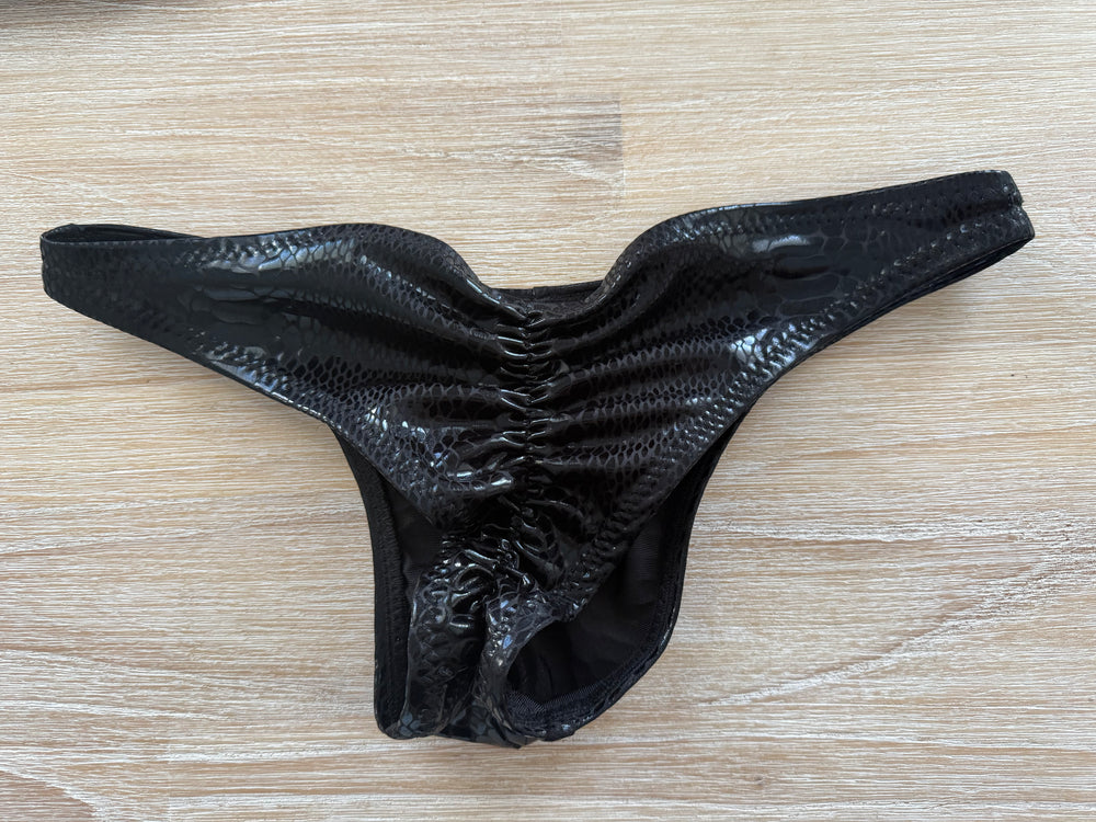 Men's Brazilian Bum Black Snakeskin