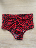 Cheeky Bums Peachy Red Black Leopard