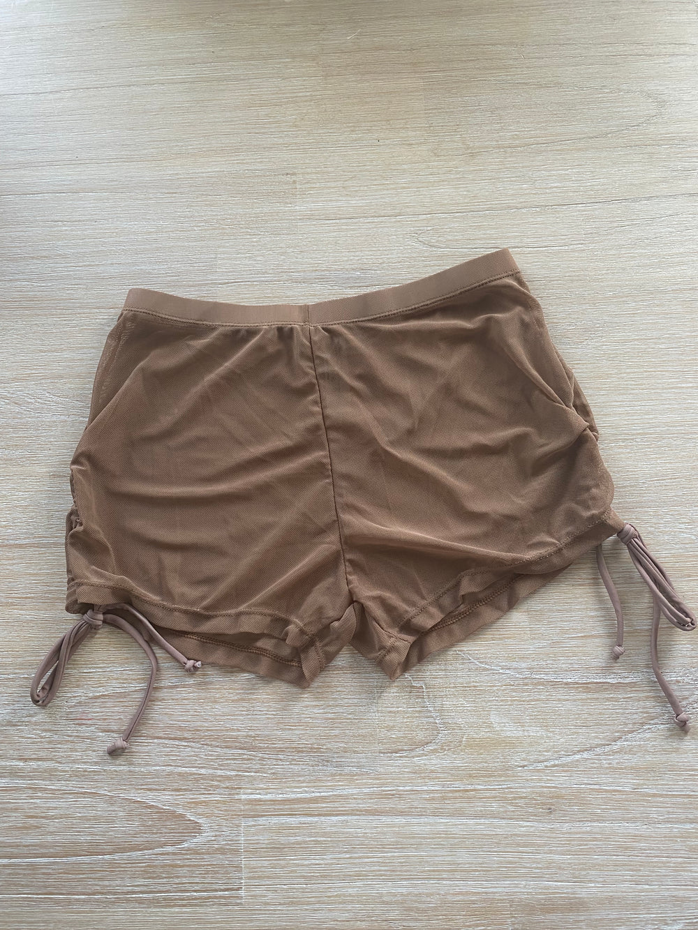 Nude Mesh Shorts