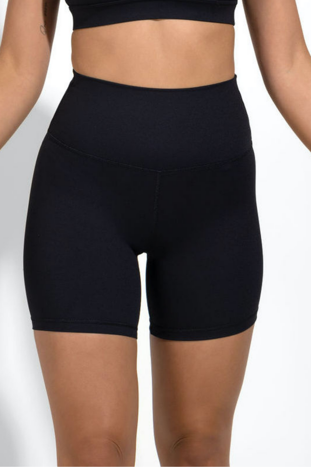 Long black top bike shorts